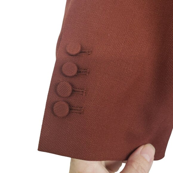 NEW MM Lafleur Gaia Sharkskin Blazer in Rust 14 - Picture 9 of 13
